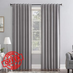 Sun Zero Hampshire Velvet Noise Reducing Thermal Extreme Total Blackout Back Tab Curtain Panel