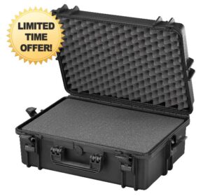 Max MAX505S IP67 Rated Waterproof Durable Watertight Equipment Photography with Hard Carry Plastic Case/Pick and Pluck Cubed Foam/Flight Case Tool Box