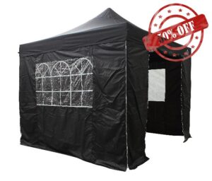 All Seasons Gazebos 3x3m Heavy Duty Fully Waterproof Pop up Gazebo With 4 Side Walls and Accessory Pack - Black