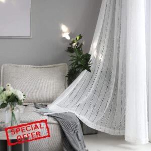 Home Brilliant Sheer Curtains White Voile Net Window Treatment Living Room Bedroom Curtains
