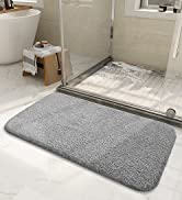 Color G 40 x 60cm Microfiber Soft Bath Mat, Non-slip Bathroom Mats Machine-washable, Shower Water...