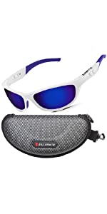 ZILLERATE Polarised Sports Sunglasses, White/Blue
