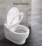 Pipishell Toilet Seat, Soft Close Toilet Seat White with Quick Release for Easy Clean, Top Fixing...