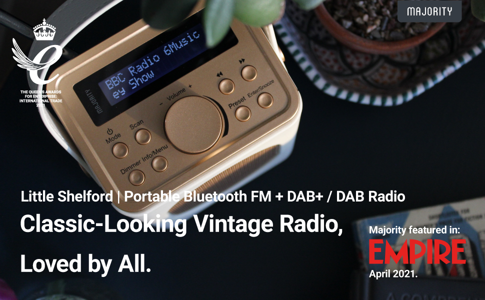 Majority Little Shelford Portable Bluetooth DAB+ Radio