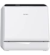 hermitlux Mini Table Top Dishwasher, Countertop Dishwasher with 6 Programmes, 4 Place Settings, 5...