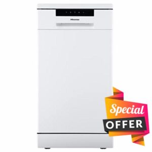 Hisense HS523E15WUK Slimline 10 Places Free Standing Dishwasher White with 30 Minutes Quick Wash [Energy Class E]            [Energy Class E]