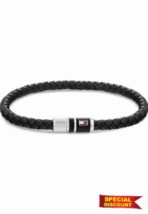 Tommy Hilfiger Jewelry Men's Leather Bracelet Black - 2790293