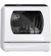 Hermitlux Mini Table Top Dishwasher, Countertop Dishwasher with 6 Programmes, 4 Place Settings, 5...