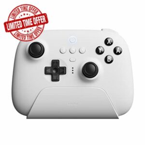 8BitDo Ultimate Bluetooth & 2.4g Controller with Charging Dock for Switch and Windows - White