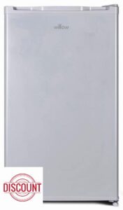 Willow W48UFIS 48cm Under Counter Fridge Low Noise Reversible Door Chill Box Recessed Handle Easy To Clean Mark-Proof Finish Interior Light Energy Rating F Silver            [Energy Class F]