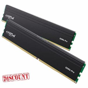 Crucial Pro RAM 32GB Kit (2x16GB) DDR4 3200MT/s (or 3000MT/s or 2666MT/s) Desktop Memory CP2K16G4DFRA32A