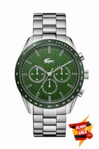 Lacoste Chronograph Quartz Watch for Men with Silver Stainless Steel Bracelet - 201108