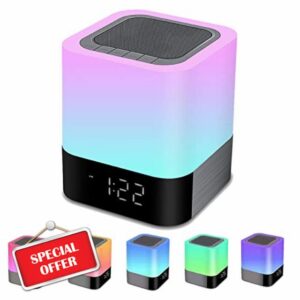 Bedside Lamp with Alarm Clock Bluetooth Speaker