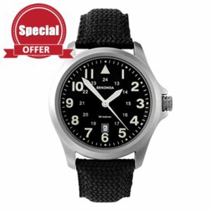Sekonda Mens 43mm Wingman Pilot Style Watch with Date Window and Nylon Strap 50m Water Resista