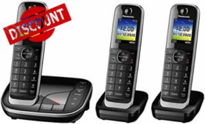 Panasonic KX-TGJ323EB Trio Handset Cordless Home Phone with Nuisance Call Blocker and LCD Colour Display - Black