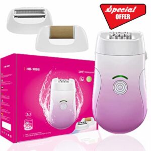 Hoelg Epilator 3 in 1 Epilator for Women Cordless Face Epilator Cordless Depilator for Women Hair Removal Device for Hands and Legs(Pink)