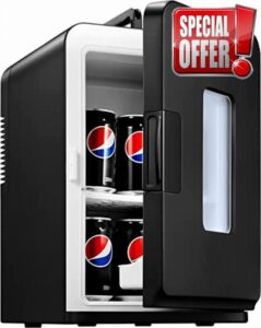 NORTHCLAN 15L Mini Fridge for Bedrooms Black