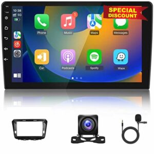 Double Din Android Car Stereo Wireless Apple Carplay 9 Inch Touchscreen Car Radio with Bluetooth GPS WiFi FM Radio + Backup Camera Suzuki Baleno 2010-2019 Installation Dash Ki