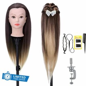 Styling Head Neverland Beauty Training Head 26inch Doll Head Stand for Hairdressers Practice Head Stand Wig Stand Adjustable Metal Practice Head Tripod Make Up with Eyelashes