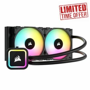 Corsair H100x RGB ELITE Liquid CPU Cooler - 16 Dynamic RGB LEDs - SP120 RGB ELITE Series PWM Fans With AirGuide Technology - Intel LGA 1700