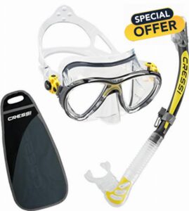 Cressi Big Eyes Evolution Mask & Alpha Ultra Dry Snorkel - Dive Combo Set