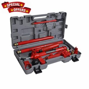 Queiting Hydraulic Power Jack 10 Ton Auto Car Van Frame Repair Tool Kit Oil Hose Hydraulic Car Jack for Automobile Repairing and Hydraulic Equipment Constructio