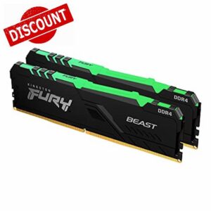 Kingston FURY Beast RGB 32GB (2x16GB) 3200MHz DDR4 CL16 Desktop Memory Kit of 2 KF432C16BB1AK2/32