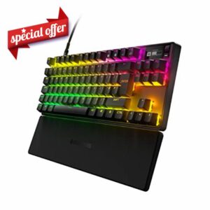SteelSeries Apex Pro TKL (2023) - Mechanical Gaming Keyboard – World’s Fastest Keyboard – Adjustable Actuation – Esports Tenkeyless – OLED Screen – English QWERTY Layou