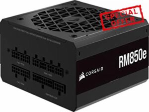 Corsair RM850e (2023) Fully Modular Low-Noise ATX Power Supply - ATX 3.0 & PCIe 5.0 Compliant - 105°C-Rated Capacitors - 80 PLUS Gold Efficiency - Modern Standby Support - Black