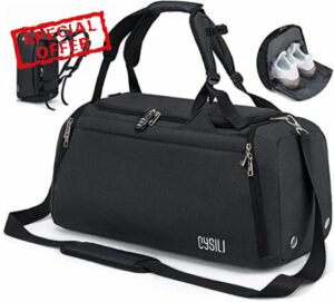 Sports Duffle Bag with Shoes Compartment and Wet Pocket