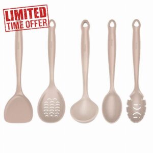 Hbao Silicone Spoon Shovel Cooking Baking Tool Kitchen Gadget Non Sticky Home Kitchen Tool Tableware Spoon Sets (Color : A)