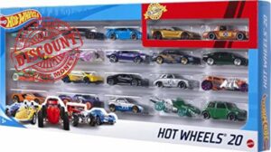 Hot Wheels 20-Car Pack Assorted 1:16 scale Toy Vehicles Great Gift for Kids and Collectors 3 to 93 years old Instant Collection for Beginners Perfect for Party Favor Giveaways
