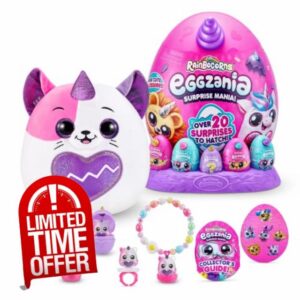 Rainbocorns Eggzania Surprise Mania Trixie the Kitten - Collectible Plush - Over 20 Surprises Inside