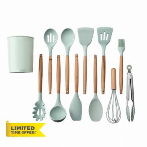 WSXCV chuju Silicone Kitchen Accessories Cooking Utensils Tools Set Non-stick Spatula Shovel Kitchenware Cookware Kitchen Gadgets Kit Spoon spatula set (Color : B)