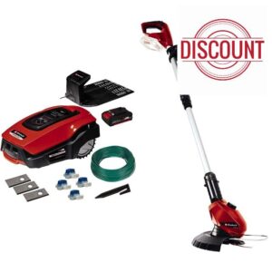Einhell Power X-Change 18V Robotic Lawnmower With Charging Station For Lawns Up To 400m² & Power X-Change 18V Cordless Strimmer - 24cm Cutting Width