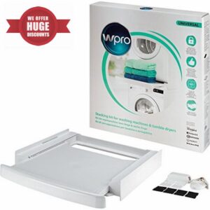 Wpro SKS101 Washing Machine Dryer Accessories/Frame with Shelf/for Connecting Installation Frame Washing Machine and Tumble Dryer (Universal for all brands. 60 x 60 cm With Shelf