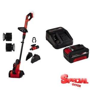 Einhell Power X-Change 18V Cordless Patio Cleaner Brush With Battery And Charger - Wet And Dry Cleaning Of Stone