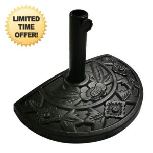 Ram® 10kg Resin Half Round Parasol Base Umbrella Stand Garden Outdoor Adjustable Parasol Base