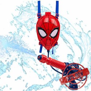 Marvel Water Gun Backpack Spiderman Toys Marvel Gifts for Boys (Red/Blue Spiderman)