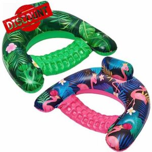 Inflatable Pool Float Chair - 2 Pack U-Seat Swimming Pool Float Lounges with Cup Holder Backrest Portable Water Hammock Chair Pool Party Toy Floaties Beach Floaty for Adul