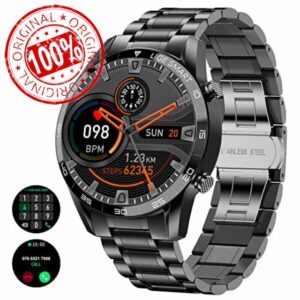 LIGE Smart Watch for Men Fitness Tracker Voice Call Answer Health Heart Rate Monitor for Android Phones iPhone Stainless Steel