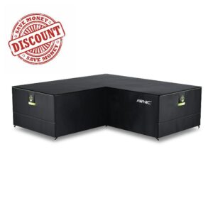 AWNIC Garden L Shaped Sofa Cover Rattan Corner Furniture Covers Waterproof Outdoor V Shape Dining Set Covers UV-resistant 215x215x85x71cm