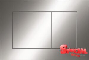 TECE K12236 Geberit Now 9240401 Toilet Actuator Plate Glossy Chrome Dual Flow Control Top and Front