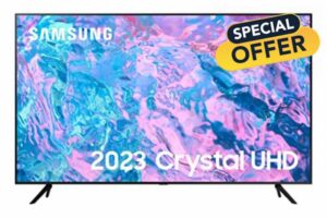 Samsung 43 Inch CU7100 UHD HDR Smart TV (2023) - 4K Crystal Processor