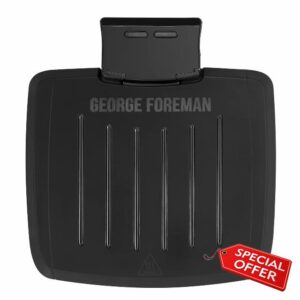 George Foreman 28300 Immersa Small Electric Grill - Removable Control Panel To Allow Grill Machine To Be Fully Washable And Dishwasher Safe