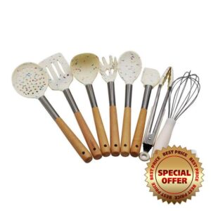 N/A White Silicone Cooking Utensils Set Non-stick Spatula Shovel Cooking Tools Set Storage Box Kitchen Tools Gadgets