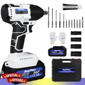 Cordless Impact Wrench Brushless 6000mAh Rechargeable Battery Kit