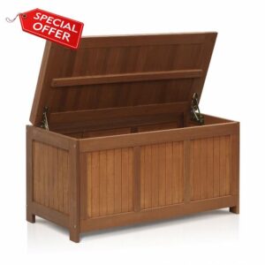 Furinno Tioman Outdoor Hardwood Storage Deck Box Chest