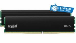 Crucial Pro RAM 64GB Kit (2x32GB) DDR4 3200MT/s (or 3000MT/s or 2666MT/s) Desktop Memory CP2K32G4DFRA32A