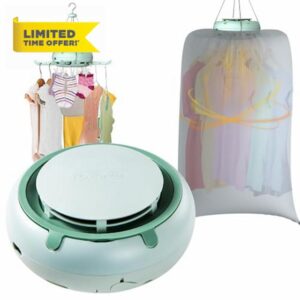 Electric Clothes Dryer Portable Multifunctional Mini Heated Clothes Dryer Foldable Drying Airer with Timer UV Sterilization Function Compact Travel Dryers for Apartments RV Business Trip            [Energy Class A]